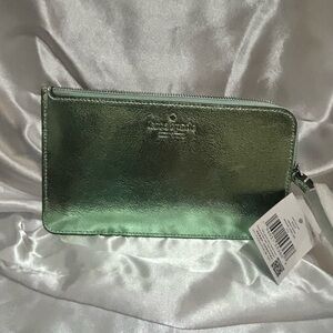 Kate Spade Metallic Green SeaWater Clutch